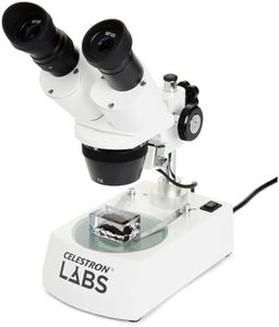 Celestron – Celestron Labs – Binocular Stereo Microscope – 20-60x Magnification �– Upper and Lower LED Illumination – includes 10 Prepared Slides
