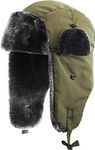 KBETHOS KBW-629 OLV Solid Soft Fur Trapper Winter Hat