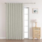 Joydeco 100% Blackout Curtains 108 inches Long Natural Linen Drapes 1 Panels Set Burg for Bedroom Living Room Black Out Darkening Curtain Thermal Insulated Back tab Rod Pocket(70x108 inch,LightBeige)