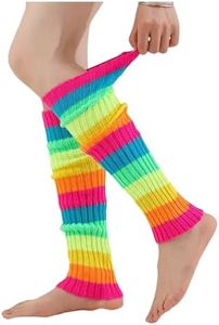Milumia Women's Ribbed Knit Leg Warmers Y2K 80s Boot Long Socks Multicolor One-Size