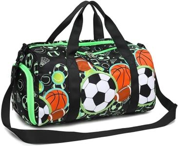 BTOOP Duffle Bag for Girls Kids Gym Sports Women Workout Travel Bag Weekender with Shoe Compartment and Wet Pocket, Soccer-Sports Ball, With Luggage Sleeve