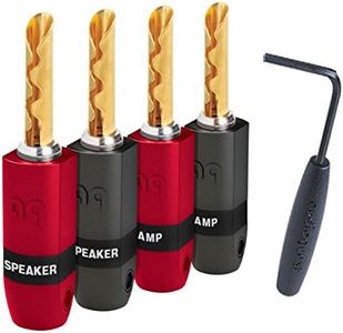 AudioQuest SureGrip 300 Banana Speaker Connectors Fits Standard Banana Jacks (Supports up to 9 AWG) - Gold - Set of 4