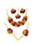 K&K KREATION RED AND YELLOW FLOWER JEWELERY