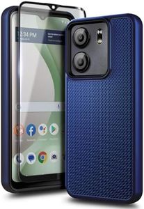 WDHD for BLU View 5 Case with Tempered Glass Screen Protector, Full-Body Protective Dual Layer Hybrid Shockproof Phone Case for BLU View 5 B160V (Blue)