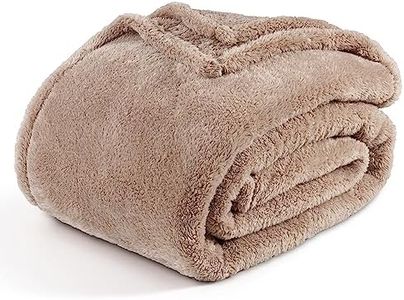 Berkshire Blanket Classic Extra-Fluffy™ Plush Blanket, Queen Size Bed Blanket, Soft Fuzzy Fluffy Long Hair Blanket for Couch Sofa Bed, Peanut, 90x90 Inches