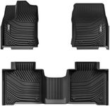 3W Floor Mats Fit 2022-2024 2025 Toyota Tundra (Only for CrewMax Cab), Custom Fit All-Weather TPE Front & Rear Row Floor Liner Black