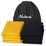 Yellow and Black Cornhole Bean Bags - Fun Corn Hole Bean Bag Toss Game - 8 Duck Cloth Double Stiched Corn Hole Bags and Tote Bags