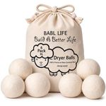 Updated Version(Made of The Latest Shearing) Wool Dryer Balls Pack of 6 XL,Premium Reusable New Zealand Natural Fabric Softener,Saves Drying Time, Handmade Dryer Balls…