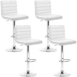 Artiss Bar Stools Stool Set of 4 Adjustable Kitchen Swivel Counter Barstools Dining Chair Gas Lift White in 66-79cm Seat Height Floor for Home Bar Dining Room Cafe Outdoor Indoor