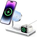 UGREEN MagFlow Qi2 Wireless Charger, 25W 3 in 1 Wireless Charger, Wireless Charging Station, MagSafe Compatible for iPhone 16/15/14/13/12 MagSafe Series, Apple Watch, AirPods Series (No AC Adapter)