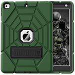 Grifobes for iPad 6th/5th Generation Cases 2018/2017, iPad Air 2 Case 2014 9.7 inch, Heavy Duty Shockproof Rugged Protective iPad 5 6 Gen 9.7" Case with Stand for Kids Boys Children (ArmyGreen+Black)