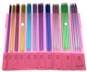 55Pcs Knitting Needle Set, 2.5mm-6.0mm Aluminum Double Pointed Ergonomic Design Knitting Needle Kit for Handmade DIY Knitting