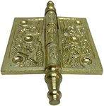 6”- Antique Hardware Depot - Victorian Style Ornate Decorative Antique Old World Hinge, Cast Wrought Iron for Doors, Cabinets Vintage Gold - HG104