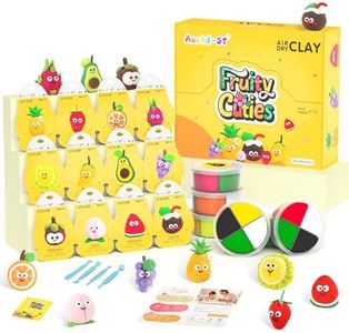 Air Dry Clay Kit - Fruit Theme, Modeling Clay for Kids, DIY Model Magic Clay with Sculpting Tools and Tutorials, 12 Boxes Molding Clay, Ultra Light, Soft & Non-Sticky, Arts and Crafts Gift for Kids
