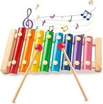 LovesTown Wooden Xylophone for Kids, Children Xylophone Toy with 2 Child Safe Mallets 8 Diatonic Keys Musical Instruments for Toddlers 1-3