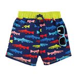 Mud Pie Boys Fish Swim Trunks with Sunglasses, Blue, 4T-5T