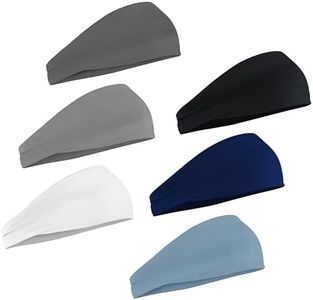 6 Pack Sport Headbands for Men, Elastic Soft Fabric Non-Slip Hair Bands Hair Warp Running Cycling Sports Tennis Basketball Daily Workout