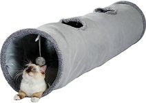 PAWZ Road Cat Tunnel 51 Inches Long Cat Toys Collapsible Tunnel 12 Inches in Diameter Large Cat Tube for Big Cat,Rabbits and Puppy- Large