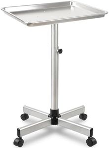 Salon Tray Cart,Aluminum Instrument Salon Tray on Wheels,Height Adjustble Storage Utility Cart,Hair Salon Tray,Tattoo Tray on Wheels