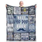 Best Pop Pop Gifts from Grandchildren, Gifts for Pop Pop, Pop Pop Gifts for Grandpa, Pop Pop Birthday Gifts from Grandkids, Pop Pop Gifts for Fathers Day Christmas, Pop Pop Blanket 60"X50"