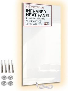 Infrared Wall Heater Panel Glass White 800W Electric Radiant Heat Panel 24x47in. Energy Efficient Space Heater, Wall Mounted Infrared Heater for Indoor Use, Silent Heating Panel for Bathroom, Bedroom