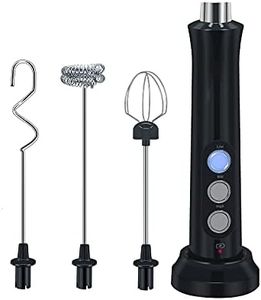 Milk Frother Handheld Electric Foam Maker USB Rechargeable Coffee Frother with 3 Stainless whisks, 3 Speed Adjustable Mini Blender for Coffee, Latte, Cappuccino, Egg Whisks, Hot Chocolate