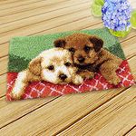 IVELECT 1 Set Animal Pattern Latch Hook Rug Kits with Tools DIY Home Ornaments Puppy