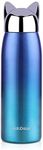 Cat Insulated Water Bottle,Stainless Steel Cute Thermoses for Kids Girls,Leak-Proof Coffee Travel Mug(Blue 300ML)