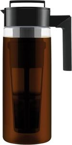 GOTIPRIDE Deluxe Cold Brew Iced Coffee Maker with Airtight Seal & Silicone Handle, 2-Quart, Black BPA-Free Dishwasher-Safe