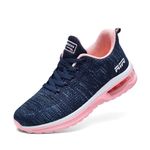 Lamincoa Womens Air Running Shoes Lightweight Women Sneakers Air Cushion Walking Tennis Shoes for Women, Blue-pink, 10