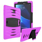 KIQ Samsung Galaxy Tab E 9.6" SM-T560 Case, Shockproof Heavy Duty Military Armor Hybrid Case Cover Rugged Impact Drop Protection for Samsung Galaxy Tab E 9.6 T560 T560NU T560NZ T567 (Hot Pink)