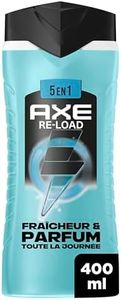 AXE - Gel Douche Homme 5en1 - Re-Load - 24h Hydratant - 87% d'Ingrédients d'origine naturelle - parfum frais & vivifiant - 400ml