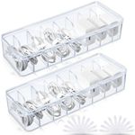 Tatuo 2 Pcs Cable Organizer Box with Wire Ties, Clear Plastic Cord Storage Box with Lid, Electronics Organizer for Home Office Desk Organizers and Accessories