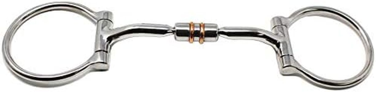 Stainless Steel 5" Mouth D-Ring Comfort Snaffle Horse Bit Copper Rollers 35515B