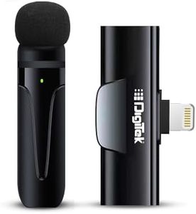 Digitek (DWM-002 Wireless Microphone Compatible with iPhone X/11/12/13/14 Series for Vlogging, Only for iPhones with Lightning (LTC) with Noise Cancellation, Collar Clip & Crystal-Clear Audio