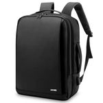 HOMIEE Expandable Business Backpack, Water Resistant Backpack for Men, 15.6" Laptop Backpack 30L Travel Backpack with USB Charging Port, Black