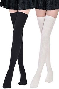 Kayhoma Extra Long Cotton Thigh High Socks Over the Knee High Boot Stockings Cotton Leg Warmers