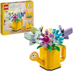 LEGO Creator 3 en 1 Flores en Regadera, Convertible en Bota de Agua o 2 Pájaros de Juguete Posados en una Percha, Juego Creativo con Animales de Regalo para Niñas y Niños de 8 Años o Más 31149