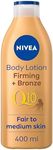 NIVEA Q10 Firming + Radiance Gradual Tan (400 ml), Tan Activating Firming Cream with Q10, Supports a Gradual Tan, Tanning Moisturiser for a Sun-Kissed Radiant Glow