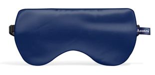 ASUTRA Silk Eye Pillow for Sleep, Navy | Filled w/Lavender & Flax Seeds | Weighted | Meditation & Light Blocking Blindfold