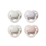 Tommee Tippee Newborn Soother, 0-2 Months, 4 Pack, Orthodontic Dummy, Extra Air Holes, Tiny Teat, 100% BPA Free, Steriliser Safe, Pale Plum and Cotton Candy