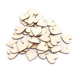 Wooden Heart Shape Embellishment Blank Wooden Heart Embellishments For Weddings Plaques Art Craft Card Making Or Decoration(25mm)