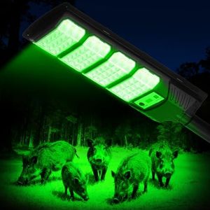 BINGLUX Hog Lights for Night Hunting - 16000LM Green Light for Hunting Hogs with Motion Sensor & 65FT Remote Control, Waterproof Solar Hog Feeder Light for Deer Coyote Varmint