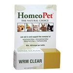 HomeoPet WRM CLEAR - 100% Natural Pet Medicine. For tapeworm, whipworm, roundworm, and hookworm. Non-chemical wormer. For pets of all ages. 15ml/up to 90 doses per bottle