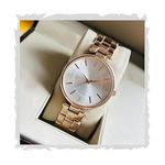 Acnos Premium Girl Wrist Watch Rose Gold Plated Analog Watch Diamond Studded White Dial Stylish Bracelet Strap Stainless Steel Band Perfect for Women