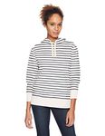 Amazon Essentials Women's Fleece Pullover Hoodie (Available in Plus Size), White Stripes, S