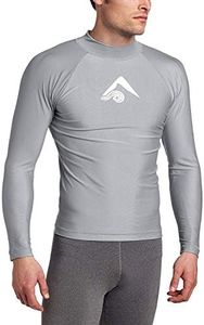 Kanu Surf Men's Long Sleeve Platinum UPF 50+ Rashguard, Grey, Medium