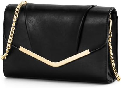 Vaschy Clutch Purse for Women,Fashion Envelope Evening Small Formal Handbag Fold-over Crossbody Shoulder Bag for Wedding,Party Black