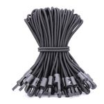 LOOGI Bungee Cords with Hooks 12 Pcs 6 Inch Elastic Bungee Ropes with Hooks - Short Tarpaulin Hooks - Small Bungee Rope (Black)