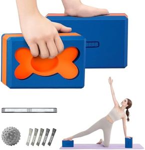 HAPBEAR Yoga Blocks 2 Pack - 9x6x3in High-Density EVA Foam with Non-Slip Textured Surface, Supportive for Deep Stretching & Lightweight - Ideal for Yoga, Pilates, Stretching Exercises